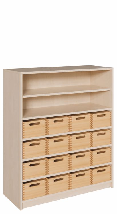 K Kombinationsschrank 120 x 102 cm, 16 mittlere Kästen ohne/mit SF/Regal